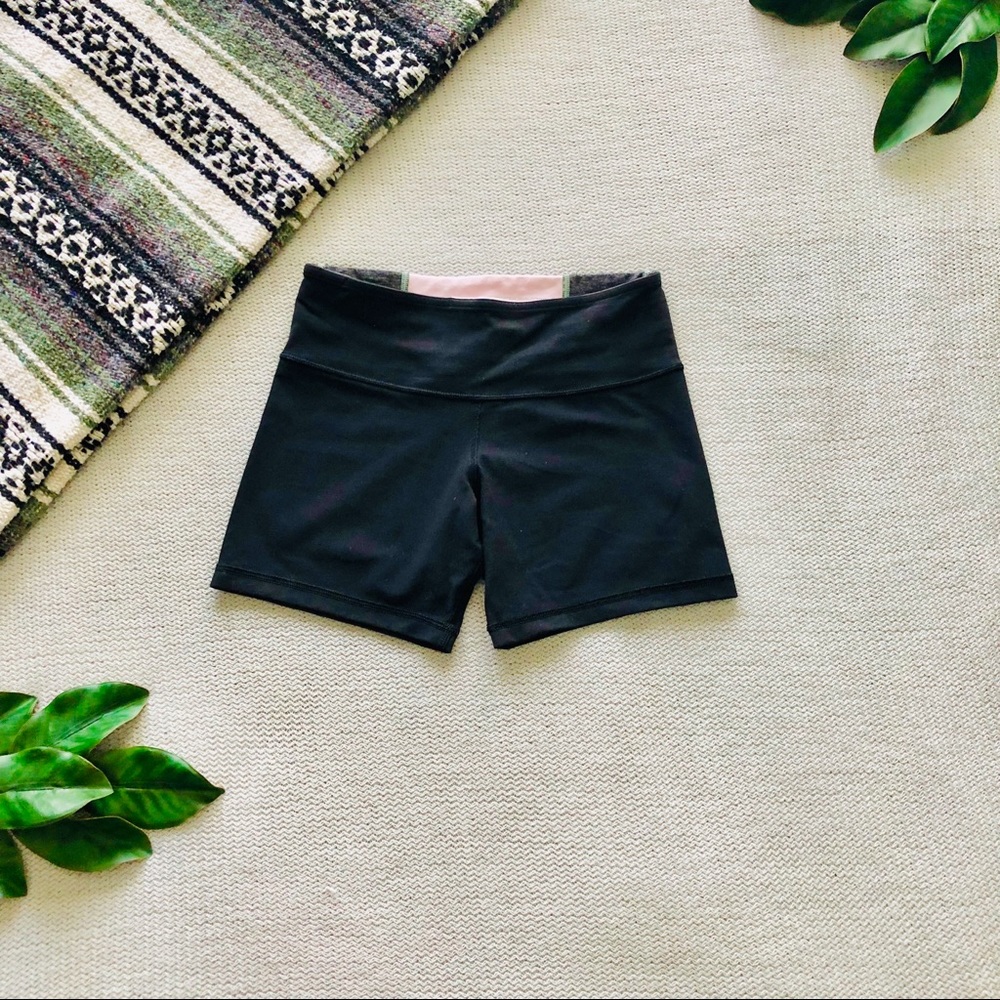 Lululemon • Black Fitted Yoga Shorts  4 Reversible
